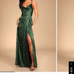Lulus, satin maxi dress. Size small NWT